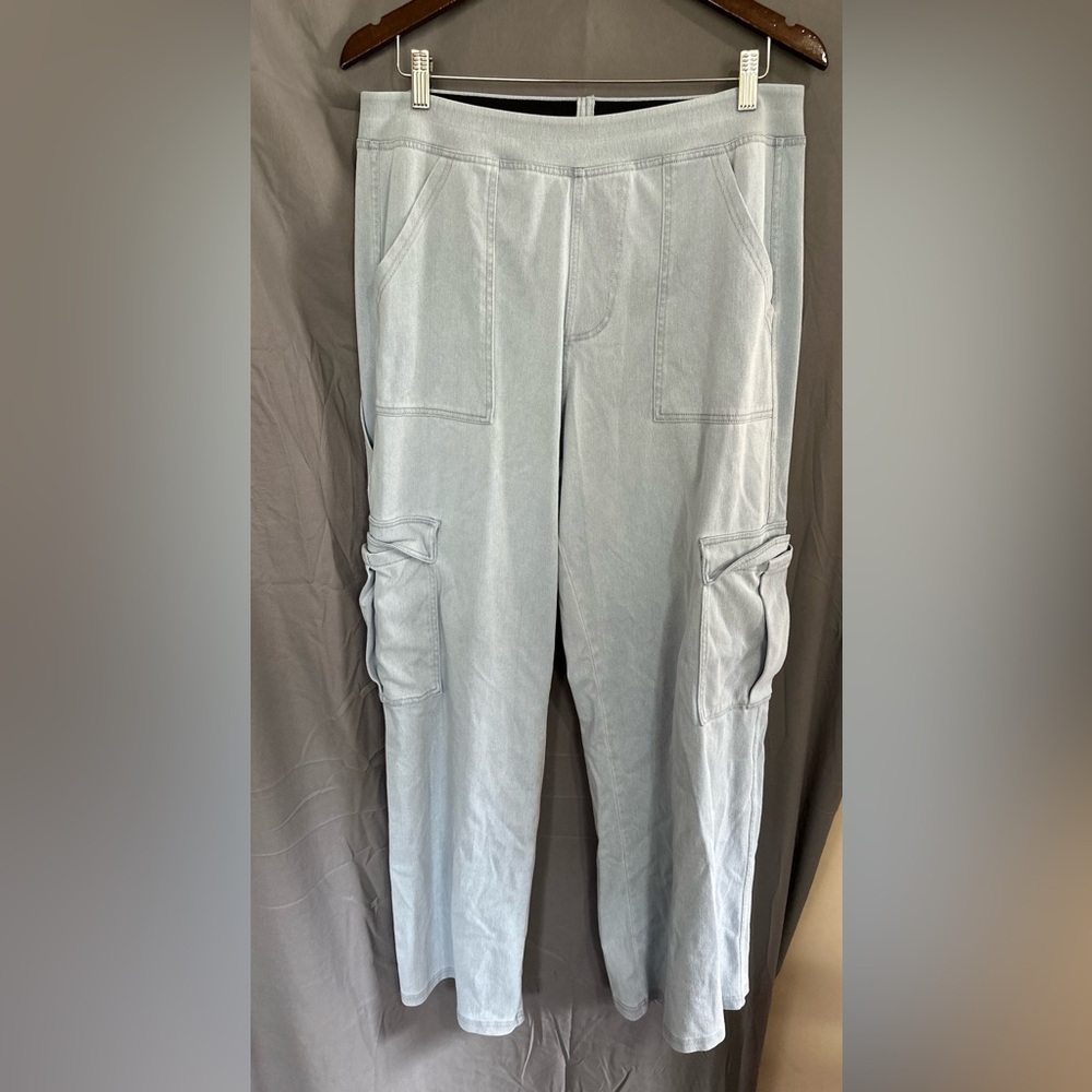HALARA Pale Blue Wide-Leg Cargo Jeans